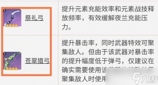 夜兰武器推荐顺序一览,夜兰队伍搭配建议