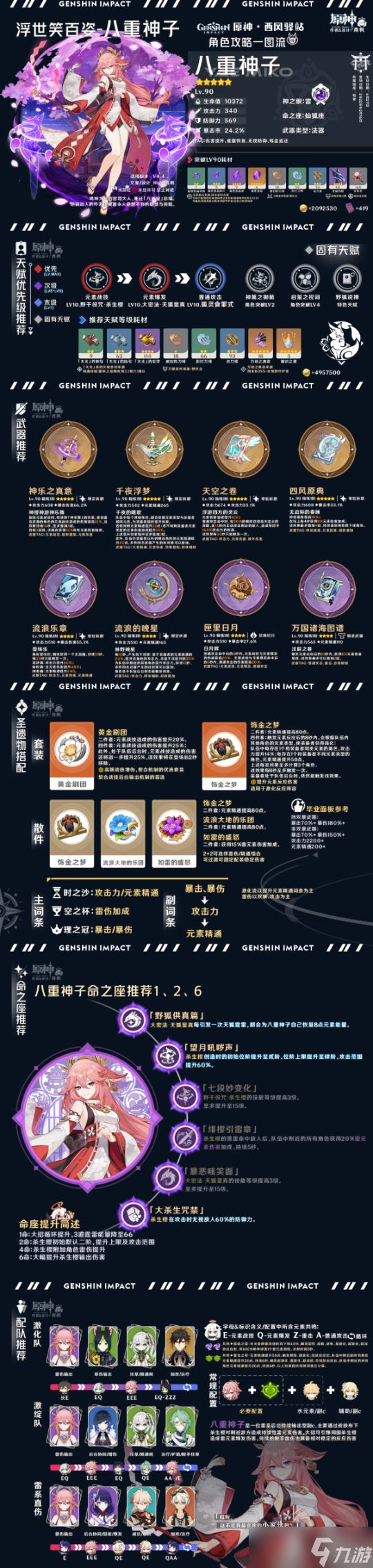 【<a id='link_pop' class='keyword-tag' href='https://www.9game.cn/yuanshen/'>原神</a>】V4.4角色攻略 | 「八重神子」一图流丨角色解析攻略