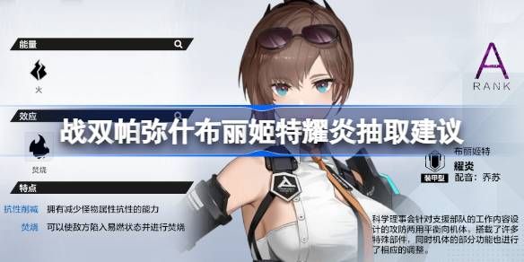 战双帕弥什布丽姬特耀炎抽取建议详情
