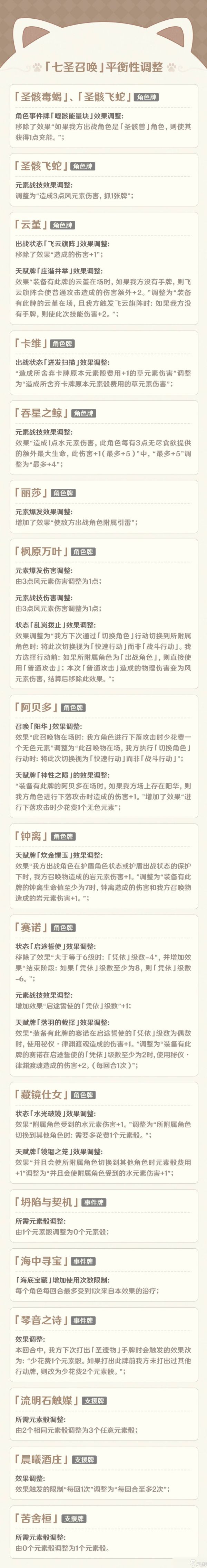 原神4.8版七圣召唤更新了什么