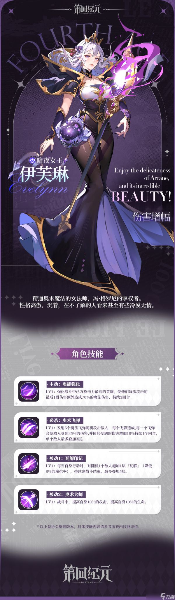 《第四纪元》英雄档案 暗夜女王-伊芙琳篇