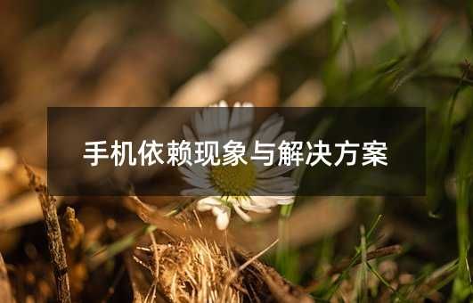 手机依赖现象与解决方案