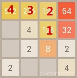 2048高分技巧：图文攻略 - 清新范(Qxfun.com)