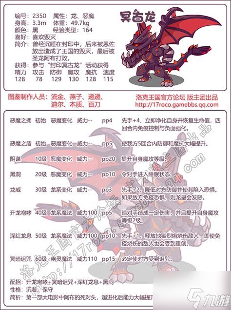 洛克王国冥古龙洛克王国冥古龙技能表