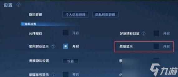 王者荣耀战绩隐私设置方法是什么？
