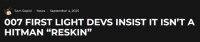 绝非“套壳杀手” 开发商强调《007》与杀手本质不同