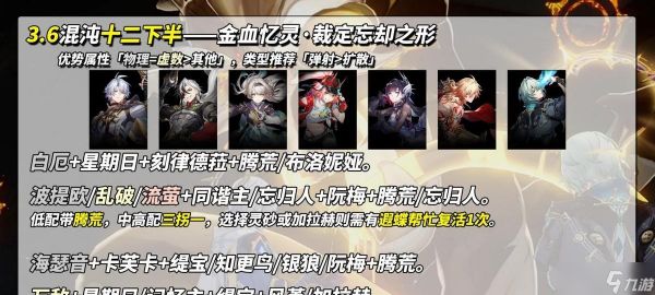 崩铁:3.6混沌回忆|13支满星配队推荐,金蛇与黑厄打法分析