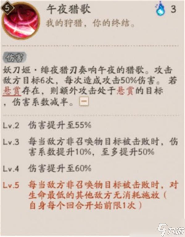 阴阳师妖刀姬绯夜猎刃技能介绍