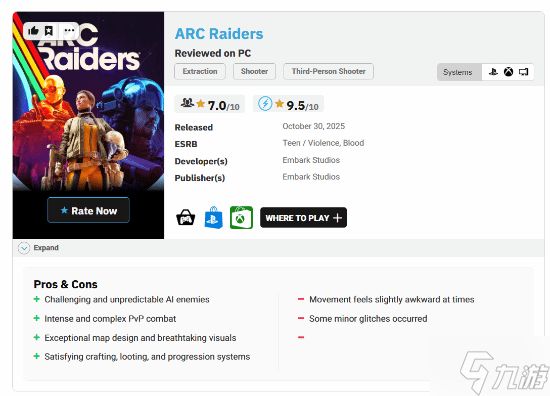 搜打撤爆火新作《ARC Raiders》外媒近满分评价:有望引领新潮流