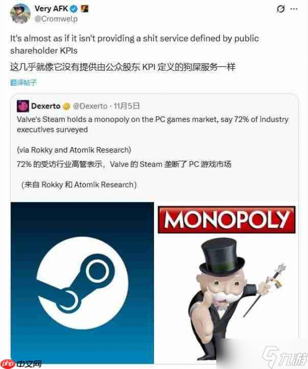 拉瑞安高管回击Steam垄断论:成功只因不做垃圾服务
