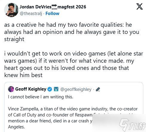 众星悼念COD之父：小岛秀夫痛失挚友 动视致敬传奇