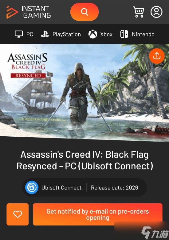 刺客信条4:黑旗重制版或将于2026年推出