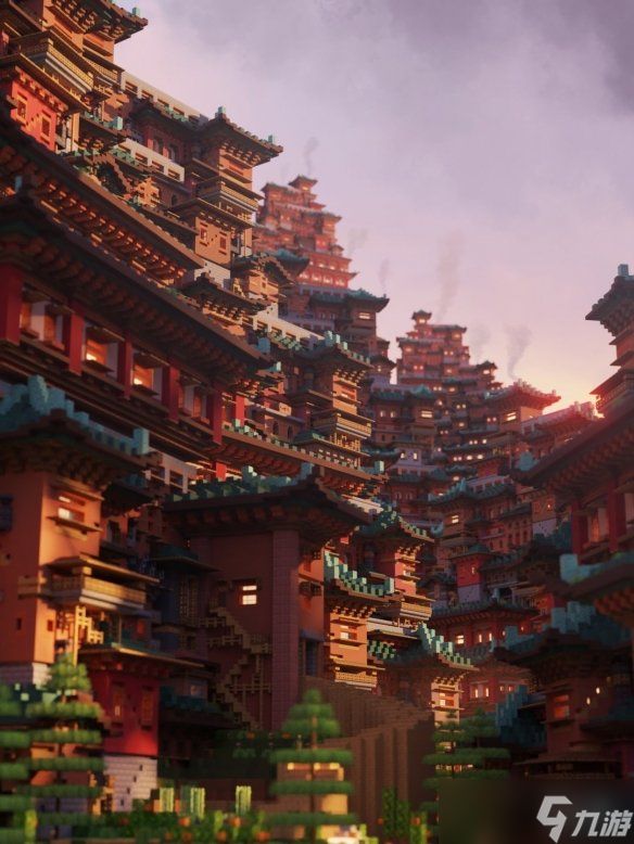 《我的世界》建筑大佬分享自制神作：中式赛博超惊艳!