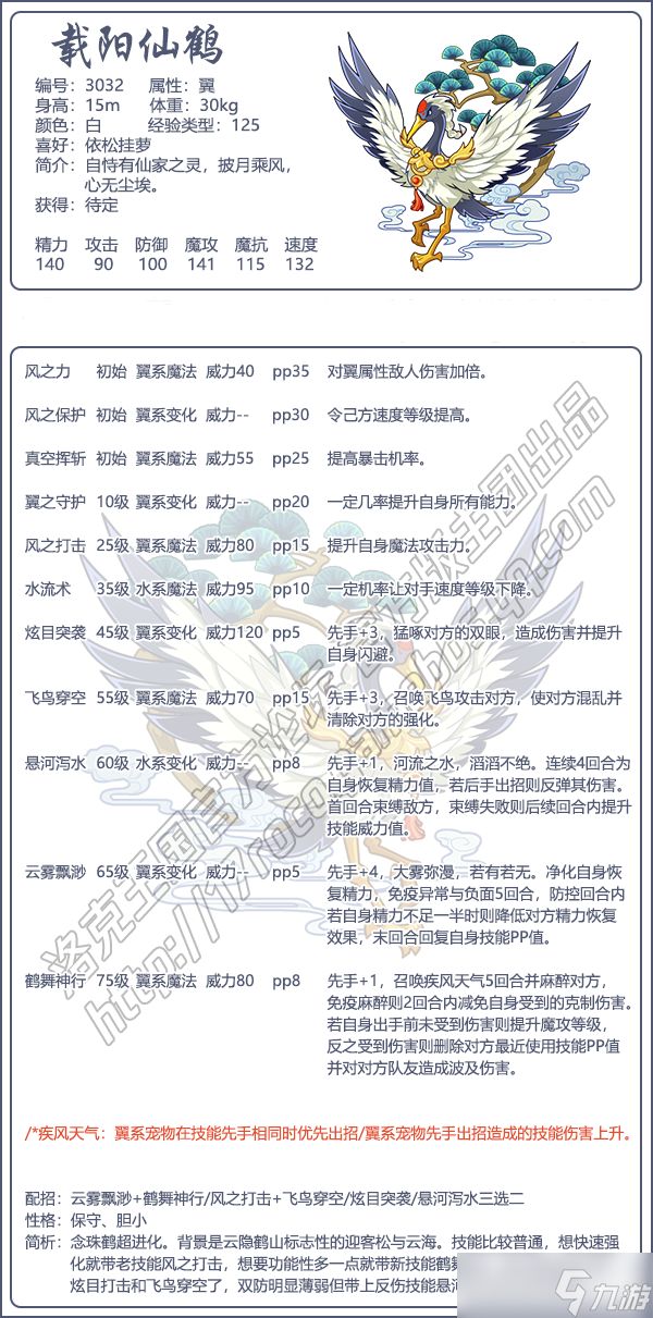 洛克王国载阳仙鹤技能全解析