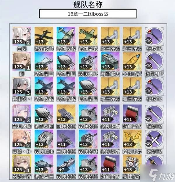 《碧蓝航线》主线16章打法参考 第十六章主线配置推荐