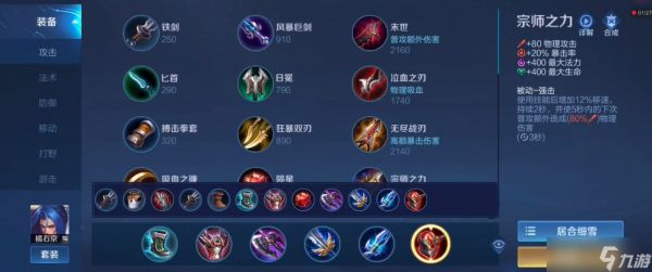 王者荣耀橘右京的出装是什么