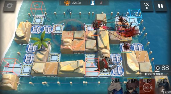 明日方舟【危机合约轮换测试地】EW单核完成任务350难度-翻修中沙滩