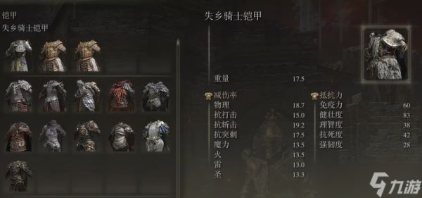 艾尔登法环武士穿什么防具