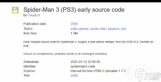 PS3版《蜘蛛侠3》早期源代码现身！大量古老机密曝光