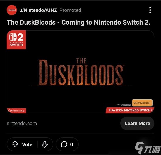 任天堂启动The Duskbloods广告，NS2独占新作定档2026年3月27日