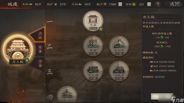 <a id='link_pop' class='keyword-tag' href='https://www.9game.cn/sgzzlb/'>三国志战略版</a>君王殿怎么升五级