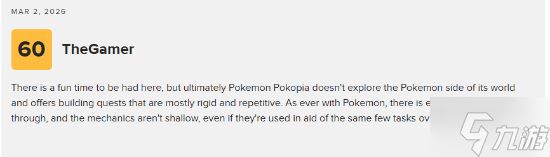 《宝可梦:pokopia》M站90分!近年最新鲜的宝可梦体验