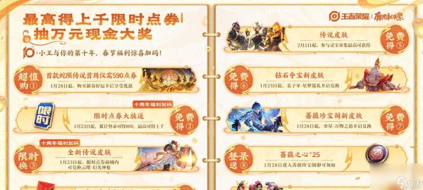 王者荣耀过年当天限时点卷赠送数量是多少？