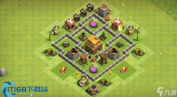 <a id='link_pop' class='keyword-tag' href='https://www.9game.cn/buluochongtu/'>部落冲突</a>四级大本营最强布阵攻略 防御建筑城墙陷阱全解析